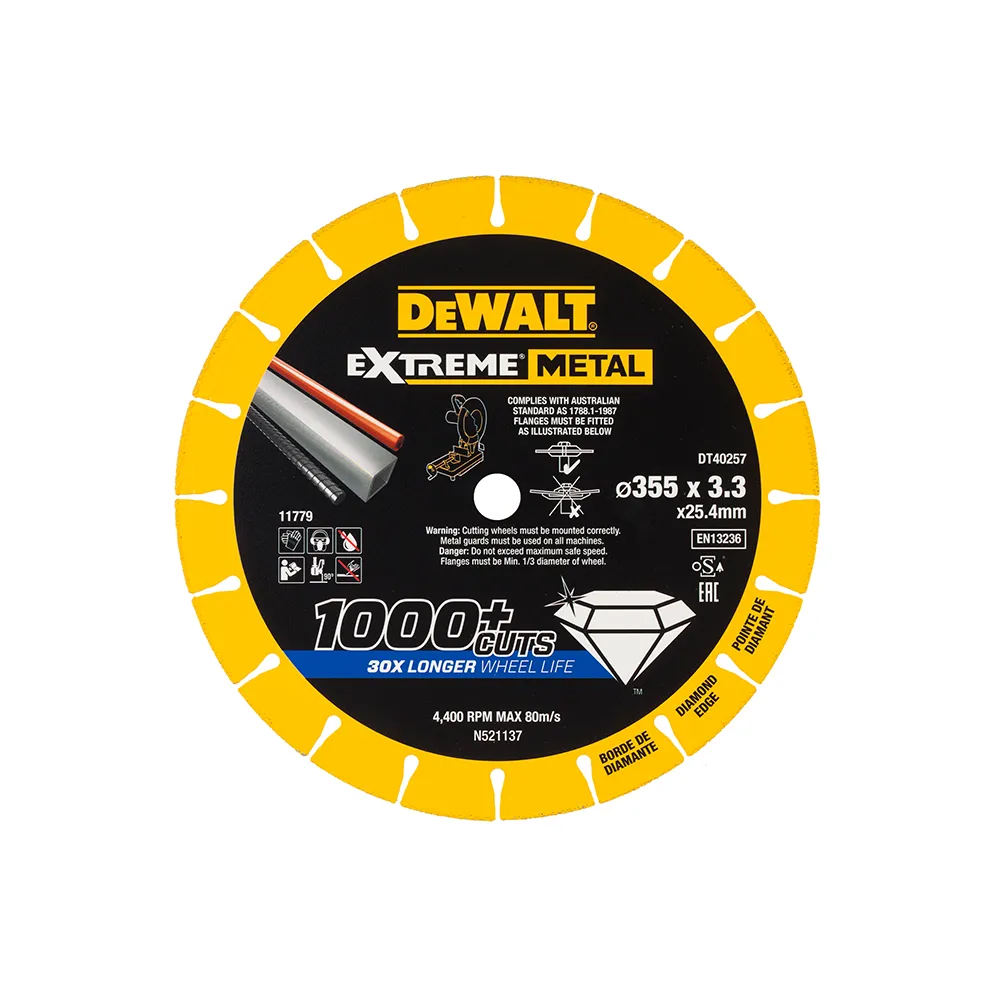 【DEWALT 得偉】EXTREME METAL超強鑽石金屬鋸片355x25.4x3.3mm(DT40257-QZ)