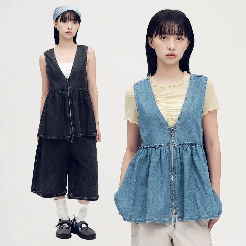 【plain-me】SAAKO 2WAY 女生背心 丹寧 無袖背心 女裝 雙面穿_SAA0119-252