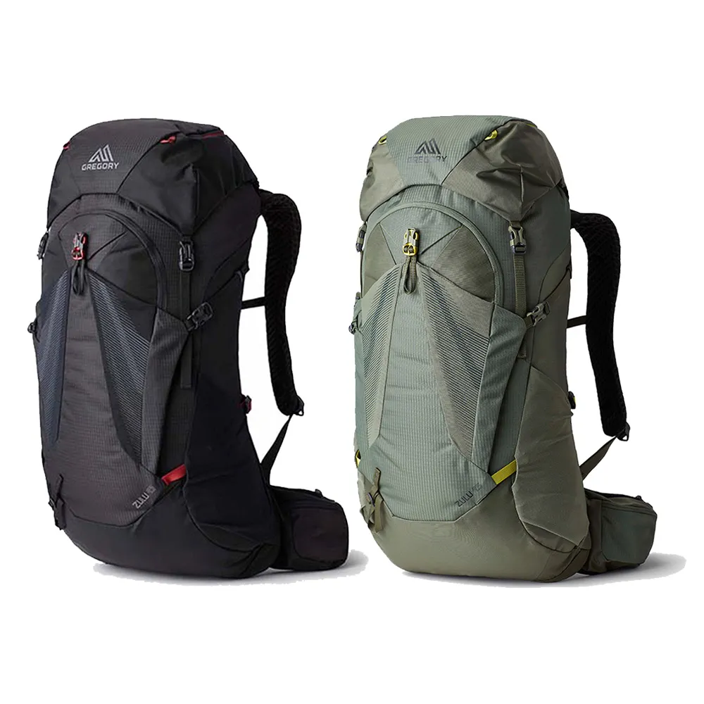 【Gregory】45L ZULU 登山包 火山黑 牧草綠(抗撕裂 耐用 登山包 多日登山 水袋夾層)