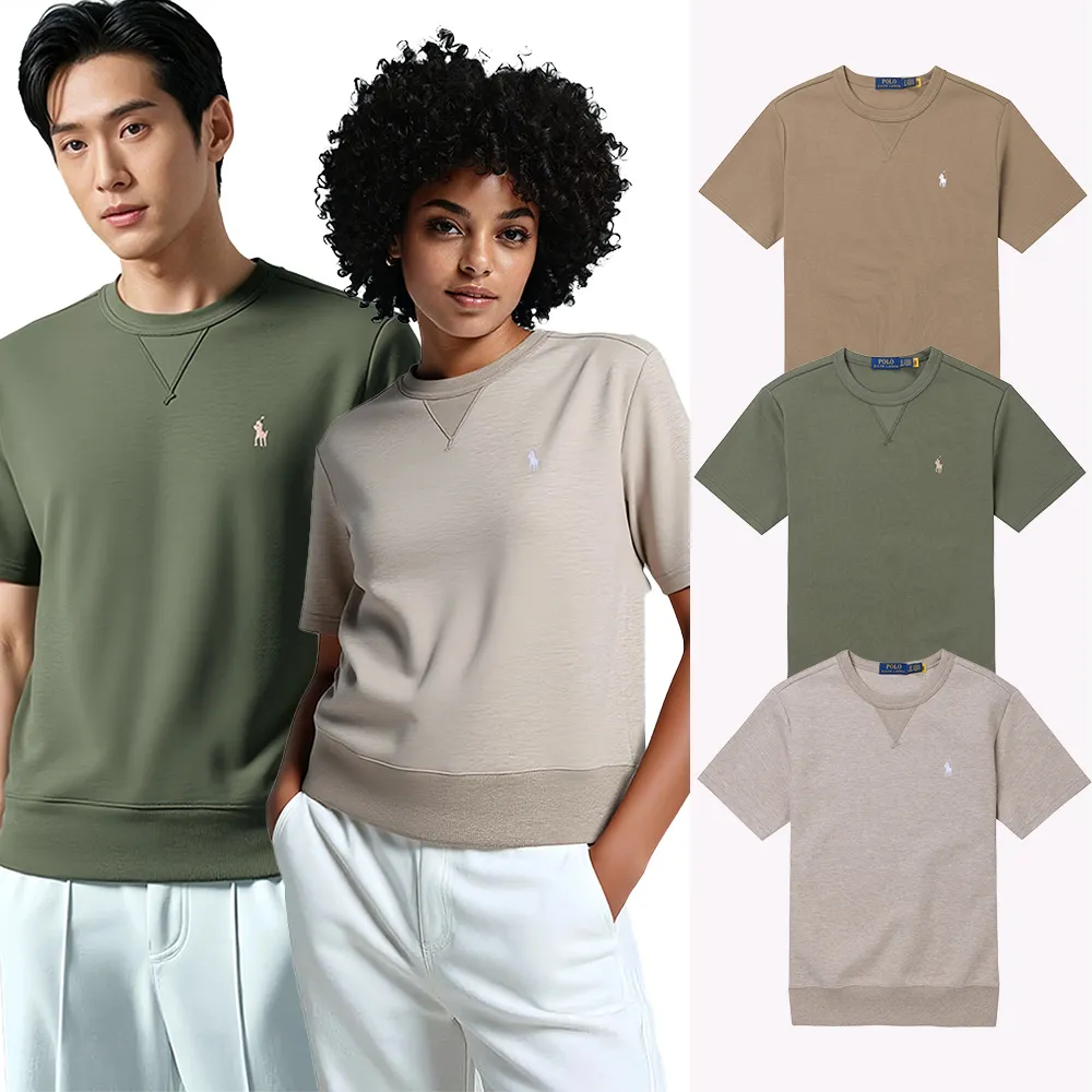 【RALPH LAUREN】RL POLO 經典刺繡小馬短袖大學T恤 上衣-多色選(平輸品/保暖舒適)