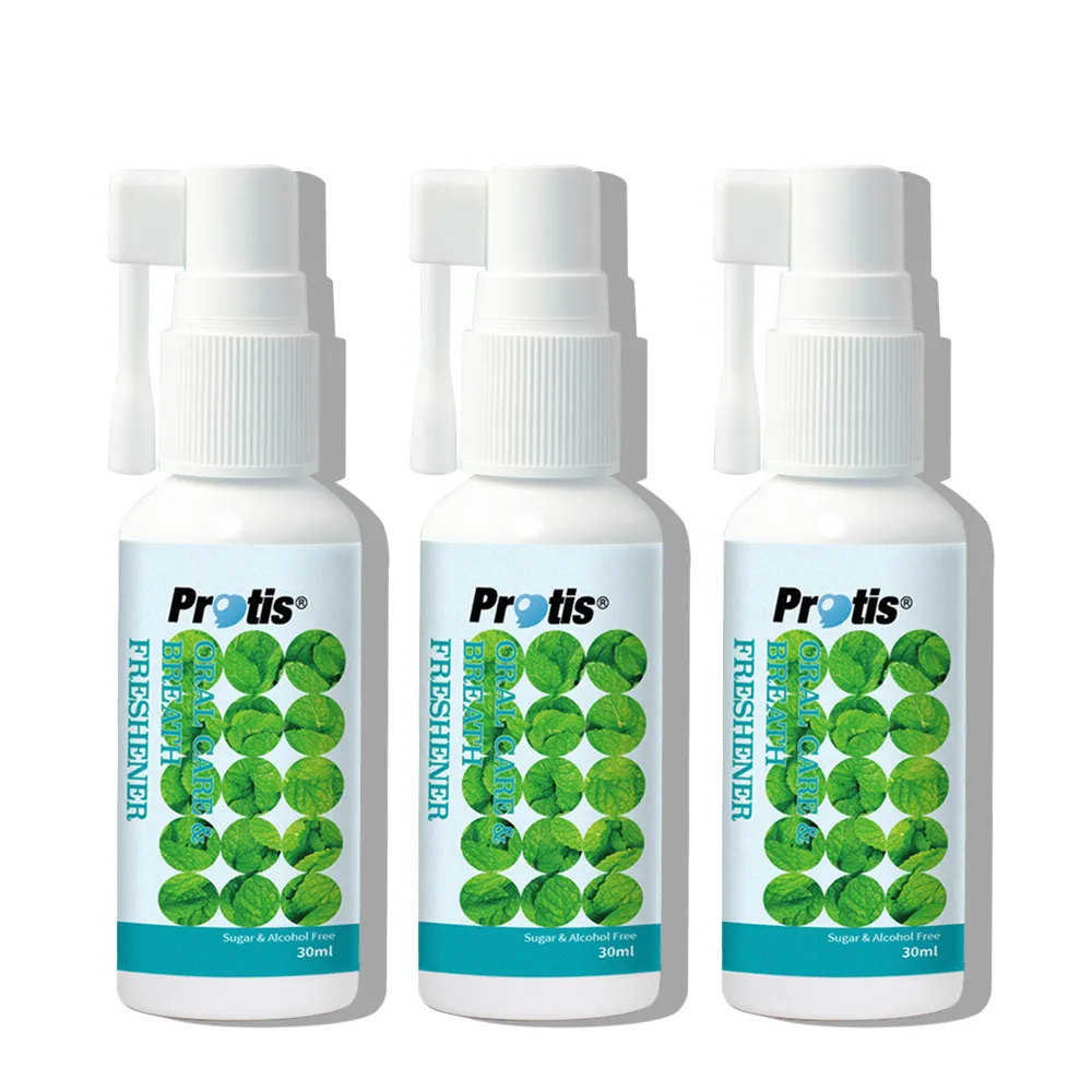 【Protis 普麗斯】全能護理口腔噴劑-30mlX3瓶(含蜂膠+薄荷+益生菌+絲蛋白)