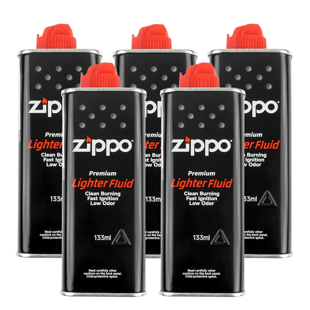 【Zippo】原廠專用打火機補充油-5罐優惠組合(中國製造)
