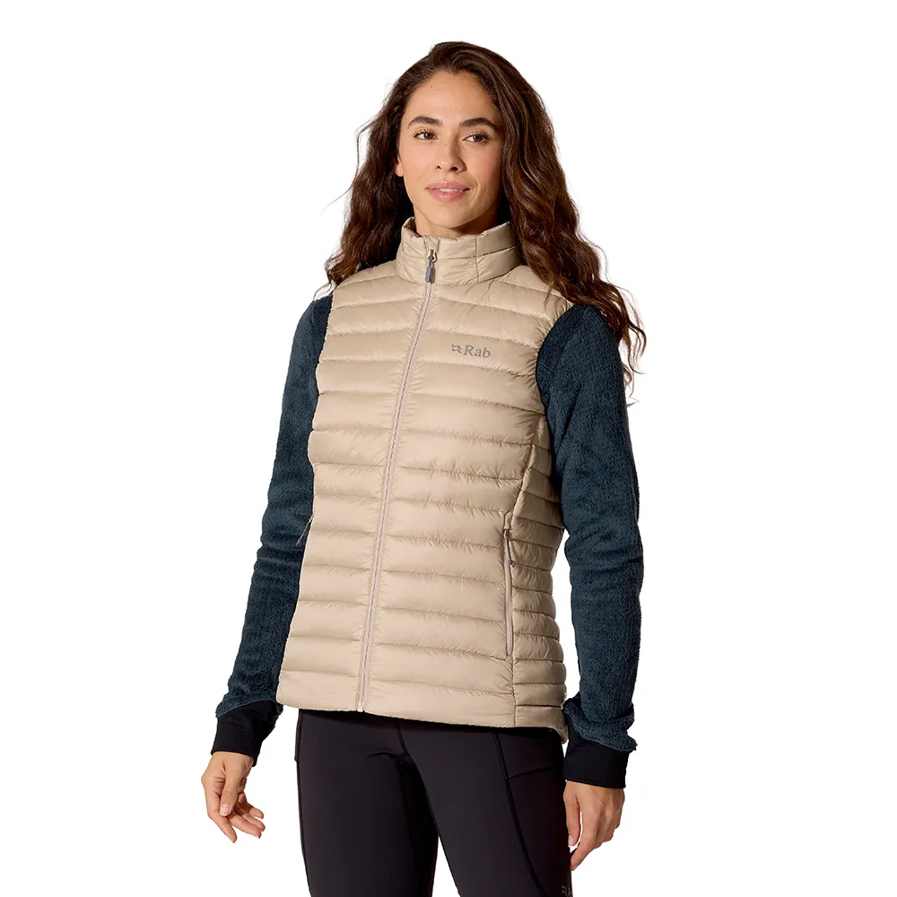 【RAB】Microlight Vest Wmns  輕量防風羽絨立領背心 女款 深鵝卵石白 #QDB97
