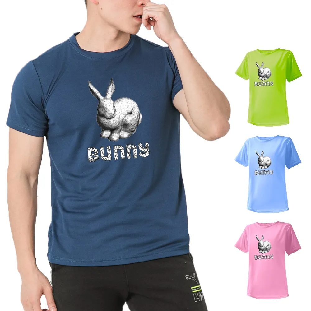 【台製良品】台灣製男女款 吸排短T-Shirt兔子_A004-2件組(多色任選)