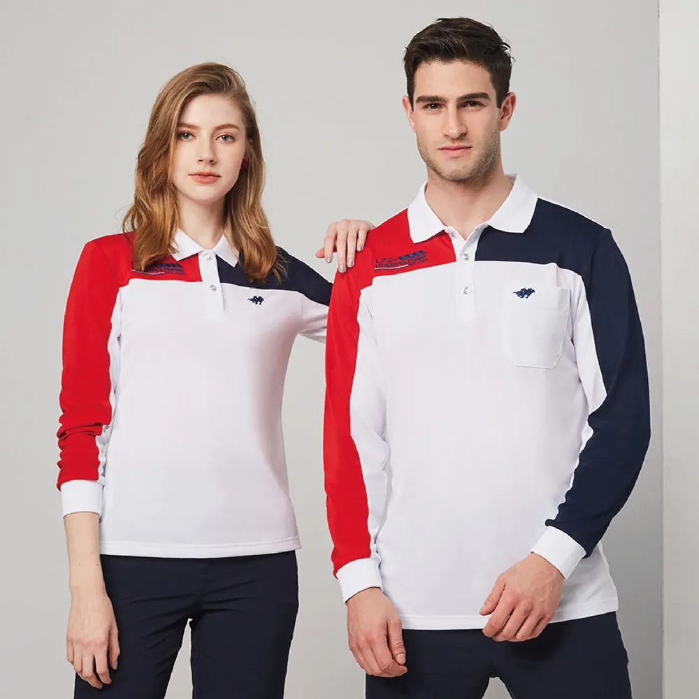 【Londa POLO】PK四角網眼女長袖POLO衫(P237301白色/秋裝)