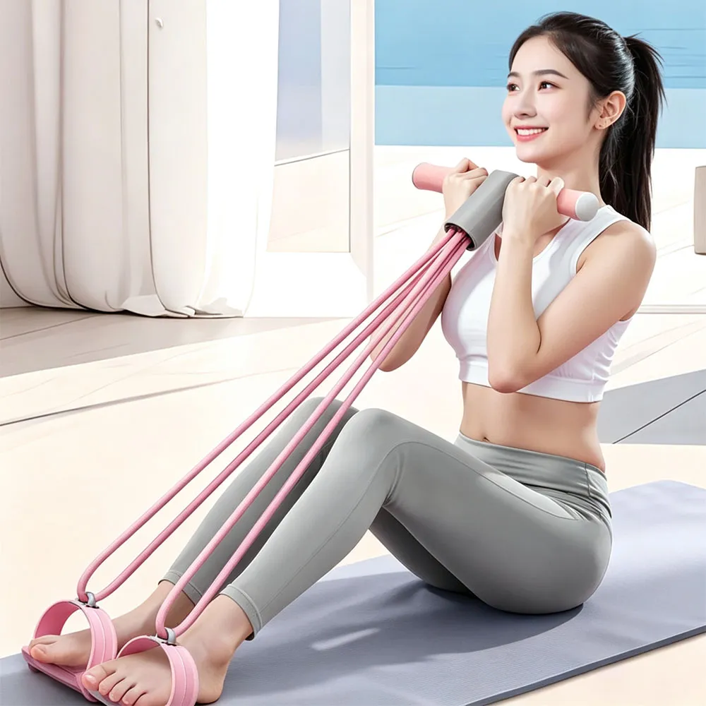 【Friyu】可分離腳蹬拉力器 居家健身阻力帶 美腿翹臀訓練繩 全身肌力訓練器 瑜伽皮拉提斯拉伸帶 運動器材