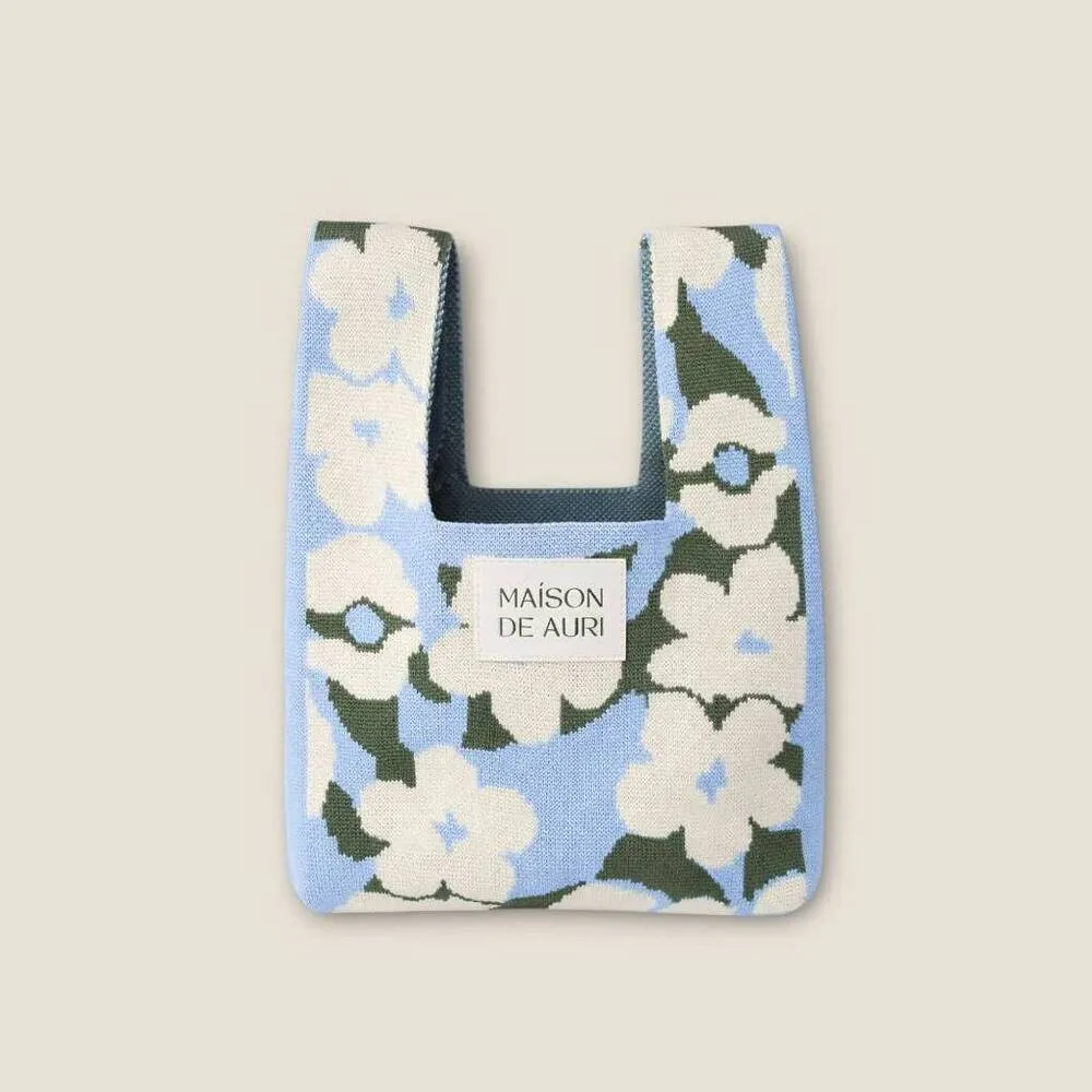 【MAISON DE AURI】雙11 HARU Mini Bags｜Blue 午後 春天包 / Mini 小提包 / 厚針織