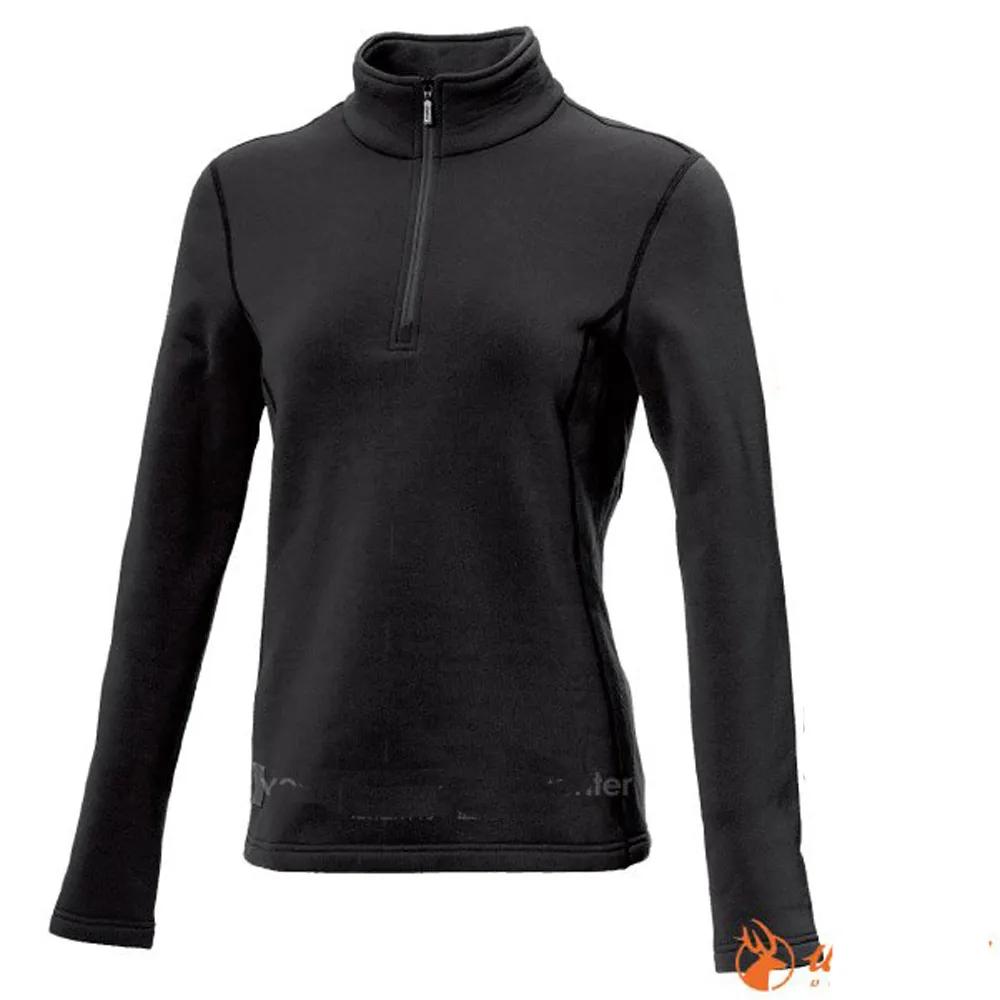 【Wildland 荒野】女新款 Polartec Pro 超強4向彈性控溫保暖排汗衣(P2603 黑 V)