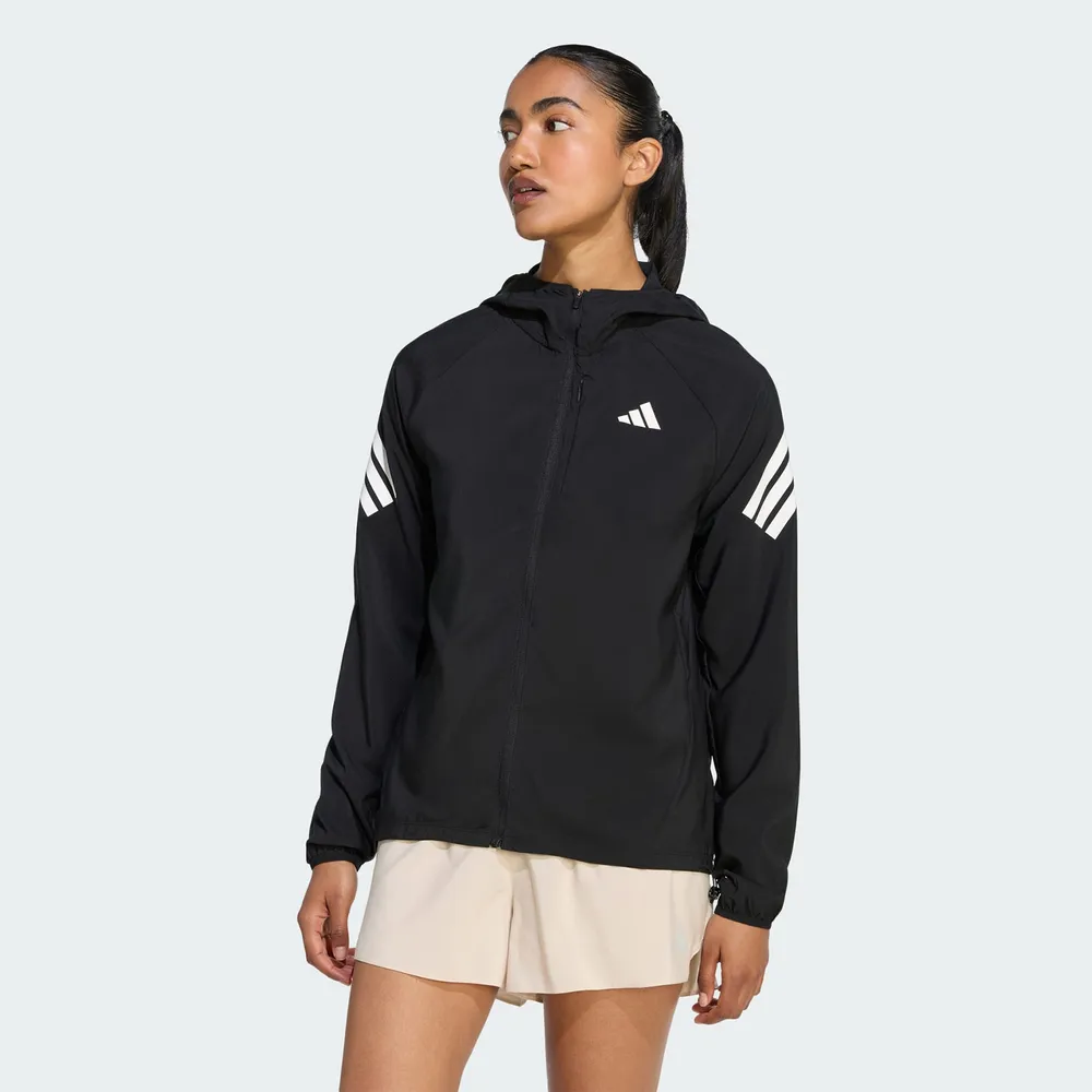 【adidas 愛迪達】Adi365 3s Jkt 女 連帽外套 運動外套 黑 白 亞版(KQ8074)