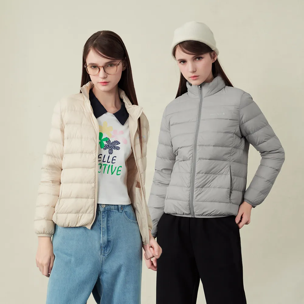 【ELLE ACTIVE】女款 輕盈保暖韓系可收納羽絨外套(多色任選)