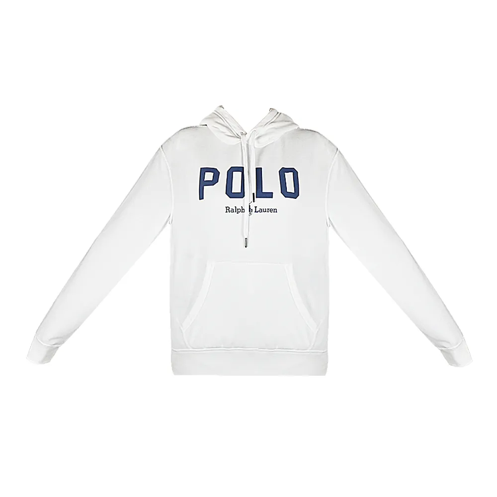 【RALPH LAUREN】POLO印花長袖連帽T恤(白)