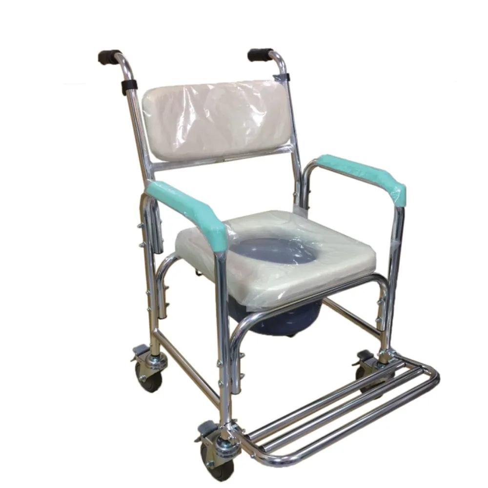 【富士康】鋁製附輪式固定型軟墊軟靠背便椅4101(附輪便椅#軟墊便椅#靠背便椅#圓形便桶#衛浴設備)