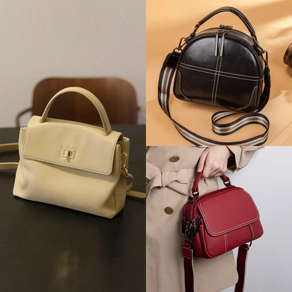 【米蘭精品】現貨+預購真牛皮側背包真皮包包單肩斜背包手提包小方包復古簡約大容量女包包3款ma1ml8 C