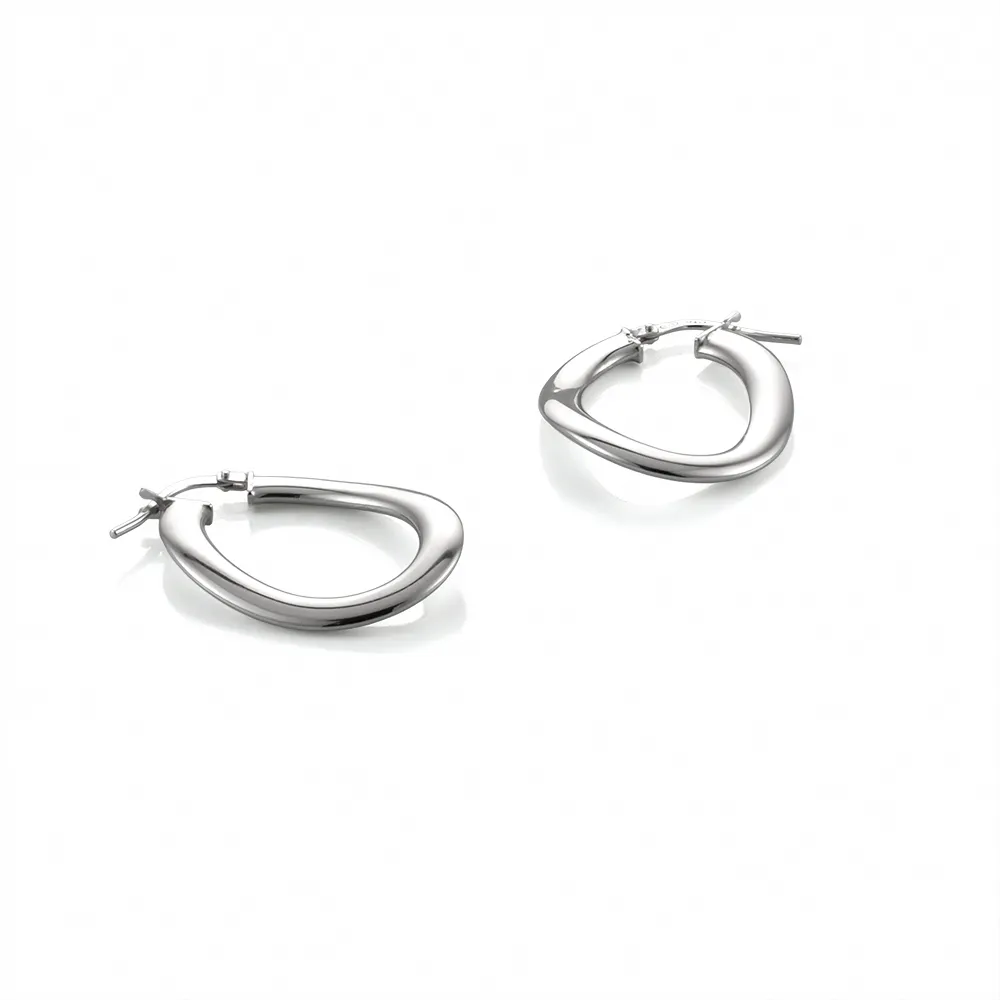 【Woogie武吉珠寶】ER0723義大利精品設計師精工純銀耳環(Twist Oval 28x22mm)