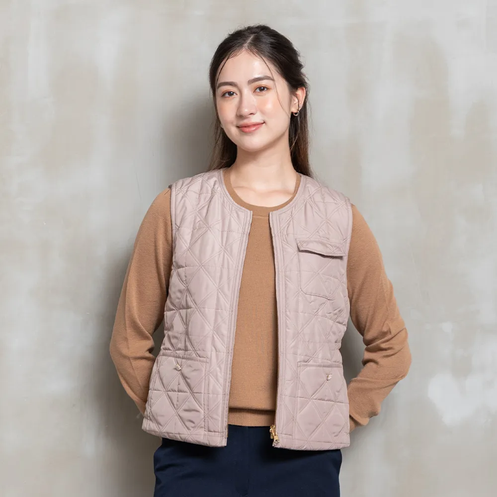 【perng yuh 芃諭名品】輕甜俏感 雙面穿 鋪棉背心(2025 AW Collection|4C秋冬新品上市)