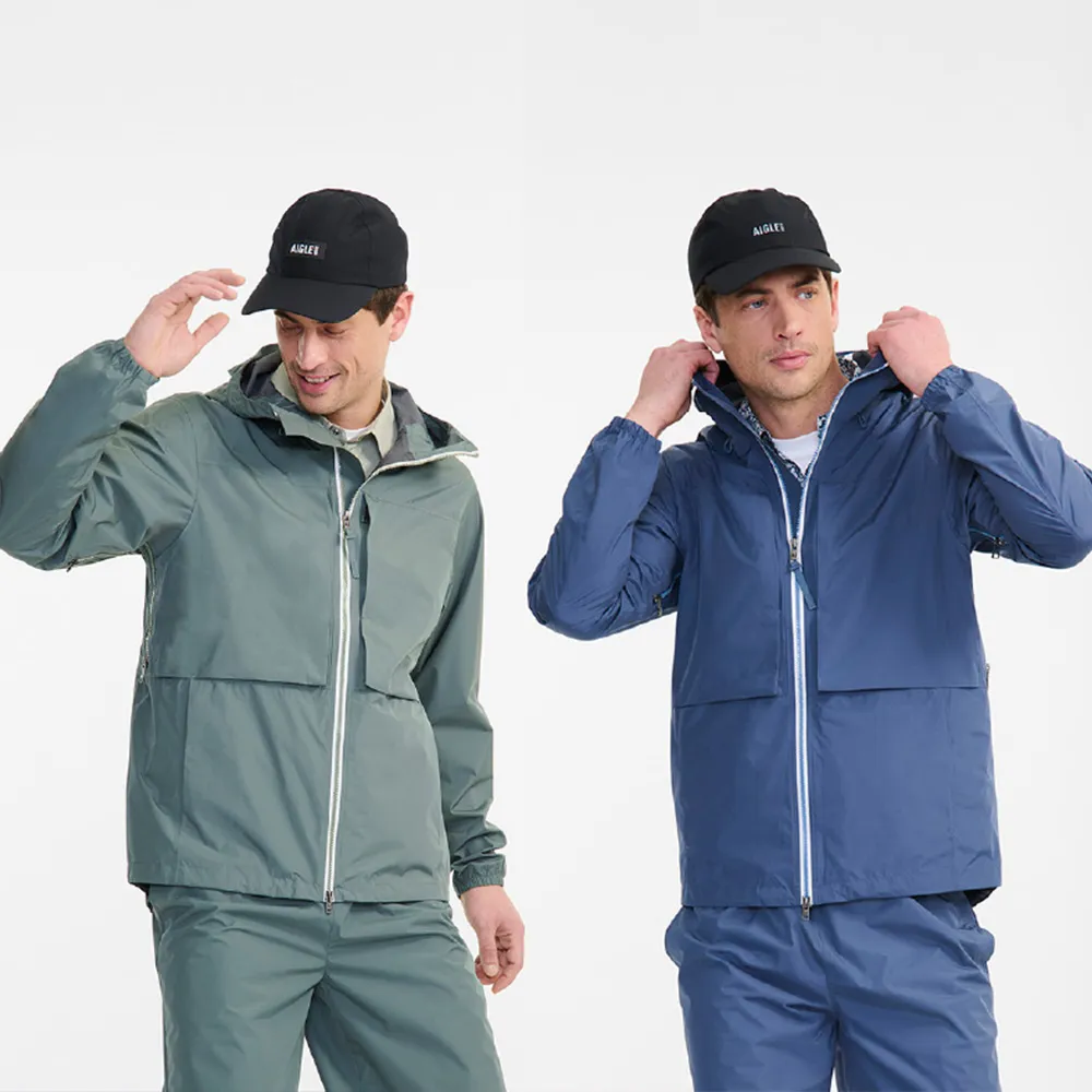 【AIGLE】MTD 防水易收納外套∣AG-FBH27(防水外套 防風 防潑水 輕量 抗UV 防曬外套 女外套 男外套)