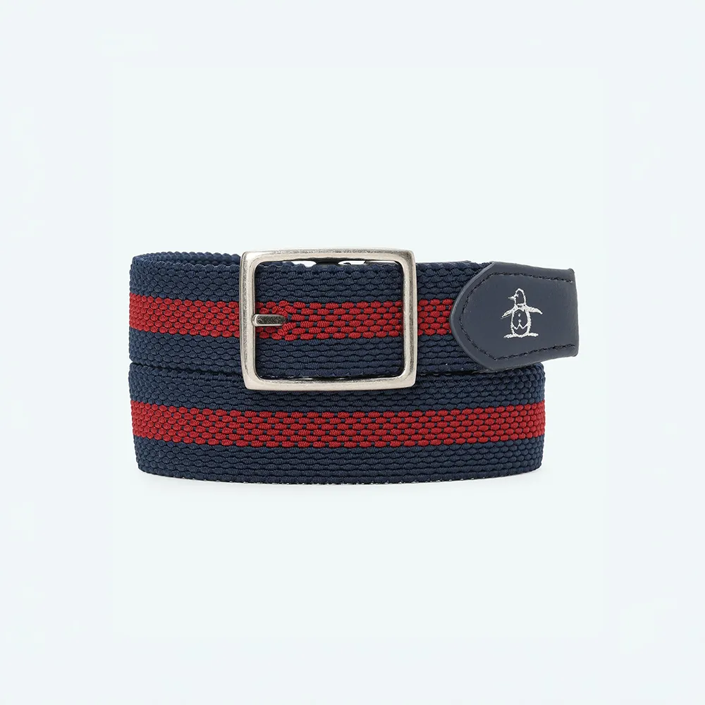 【Munsingwear】企鵝牌 男款深藍色  雙面彈性網布皮帶 MGYJ0201