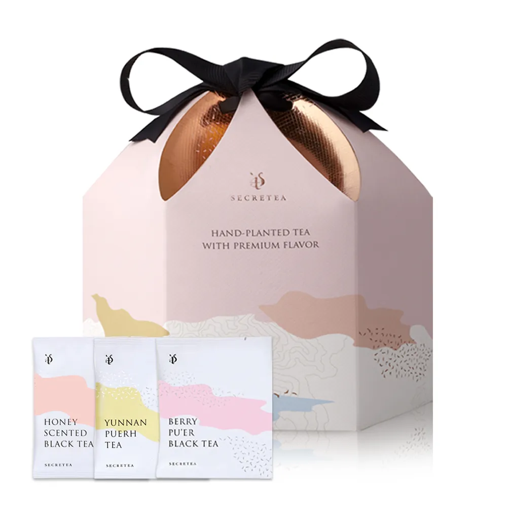 【小葉覓蜜】品味綜合茶包禮盒-3種風味 蜜香紅茶/雲南頂級普洱茶/莓果普洱紅茶(3.5g x30包x1盒)(中秋禮盒)