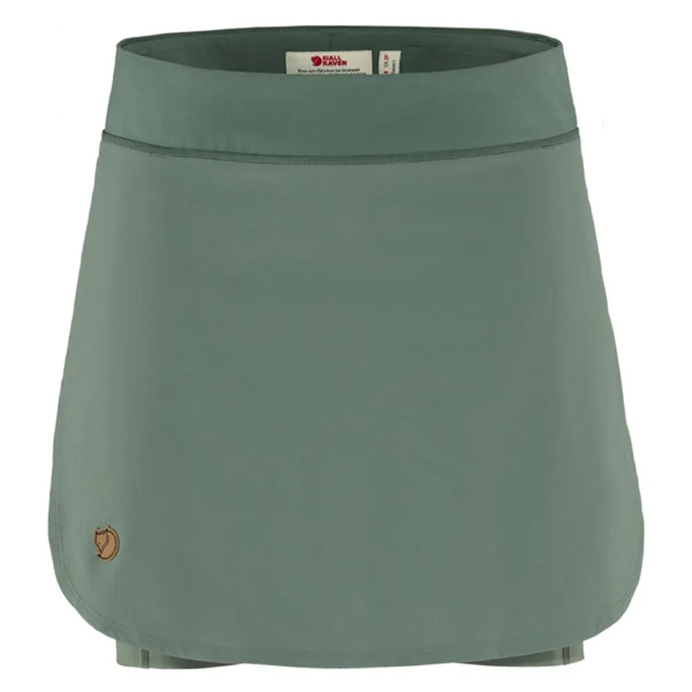 【Fjallraven】小狐狸 女 Abisko Midsummer Skort 彈性輕量透氣休閒褲裙.短裙(84780-614 綠繡)