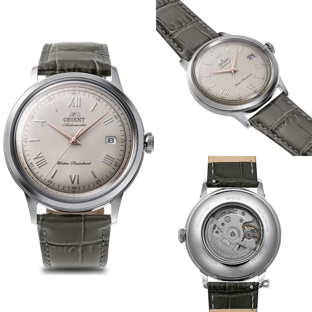 【ORIENT 東方錶】Classic Bambino 復古機械腕錶-40.5mm米色(RA-AC0025N) 七夕 送禮自用