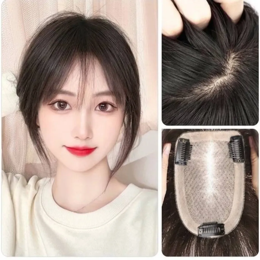 【巴黎精品】現貨限搶 女補髮塊真髮髮片透氣假髮片輕量隱形增髮量假髮(雙遞針仿真隨意分縫2款a1fw9)4.24