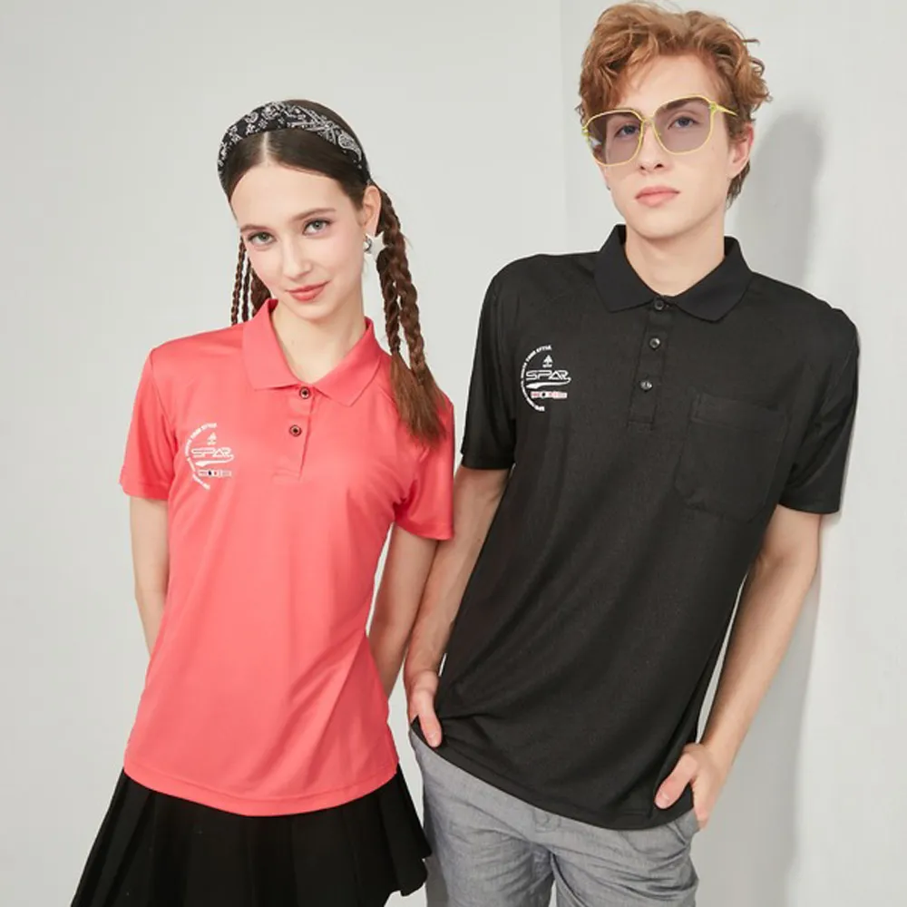 【SPAR】女款 涼感排汗衣.吸濕排汗短袖POLO衫.運動休閒上衣(S1147204 紅色)