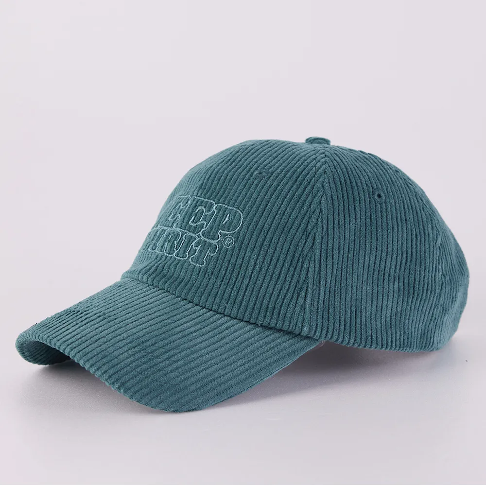 【JEEP】燈心絨刺繡LOGO棒球帽(藍綠色)