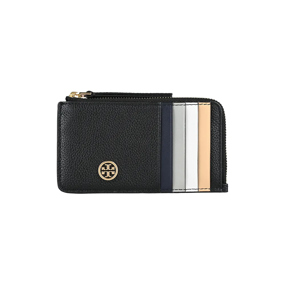 【TORY BURCH】TORY BURCH 拉鏈5卡零錢包(黑)