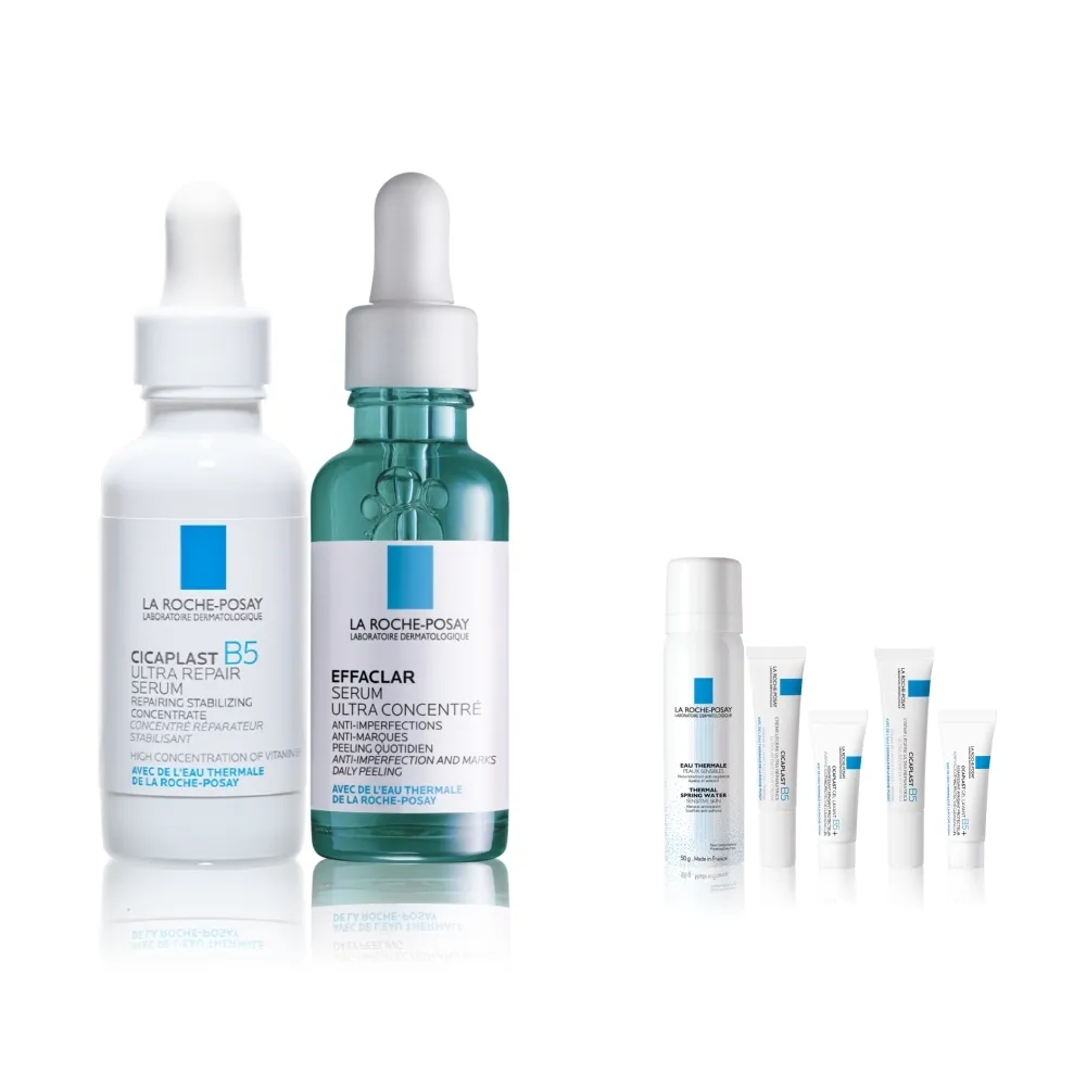 【理膚寶水】修復粉刺雙星組★B5 瞬效全面修復精華 30ml+極效三重酸煥膚精華30ml_B(B5繃帶精華/修復穩膚)
