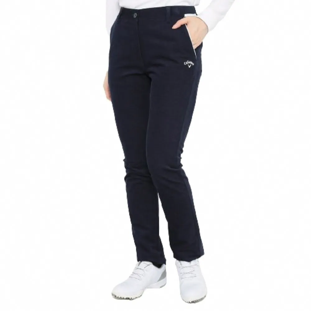 【Callaway 卡拉威】女士 8WAY超彈性吸濕發熱長褲 深藍色(T21226203_1120)