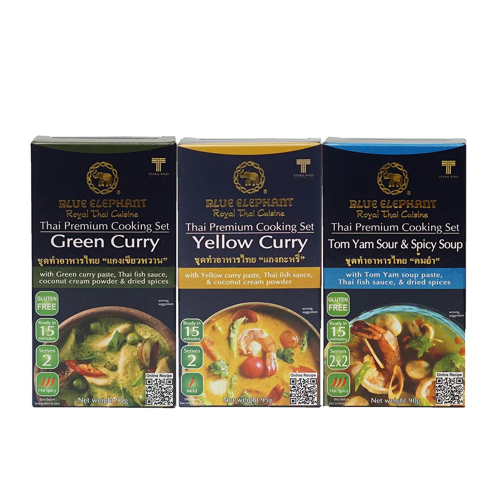 即期品【藍象】泰國 泰料理組合4包組 口味任選(綠咖哩 黃咖哩 冬蔭功酸辣湯醬)