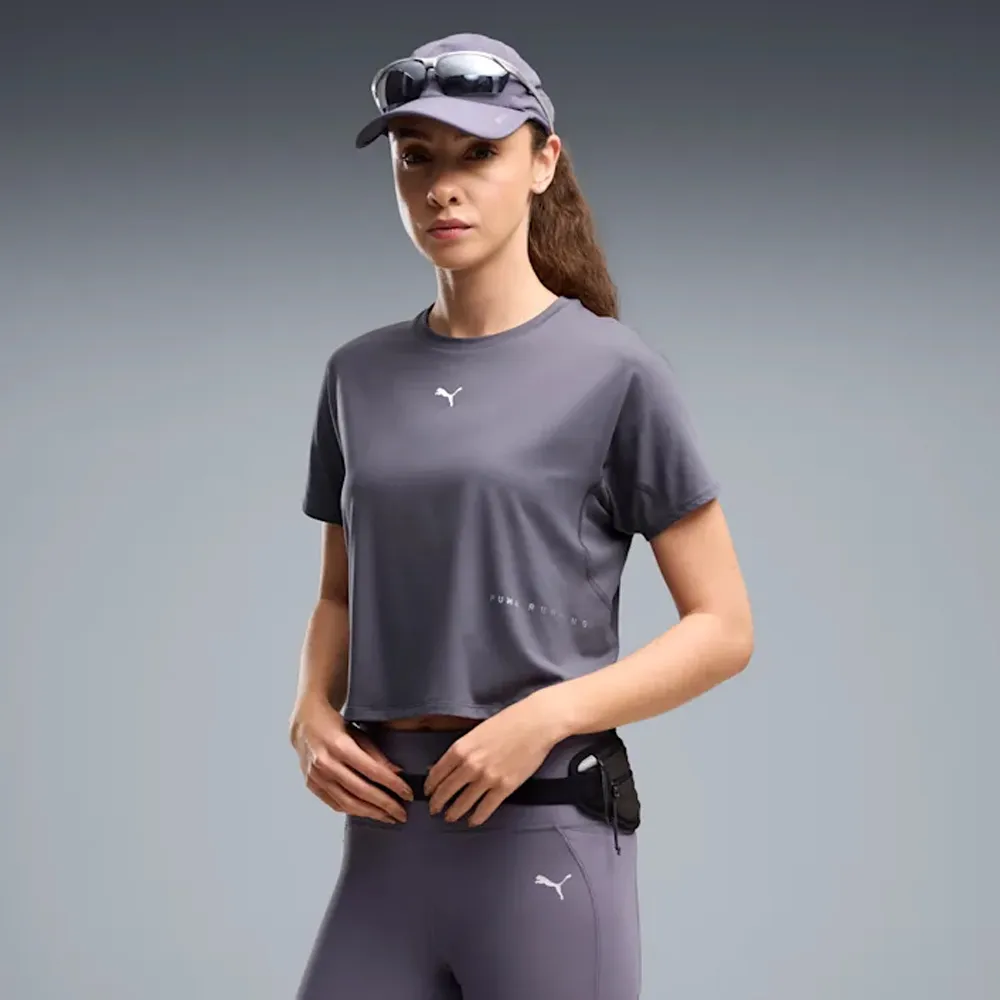 【PUMA】短袖上衣 女 歐規 短版 BS Cloudspun 紫 52898835