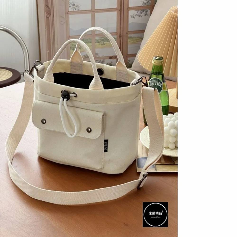 【米蘭精品】現貨出清 帆布包肩背包托特包側背包單肩背包休閒隨身女包包(多功能加厚帆布3色74jn19)