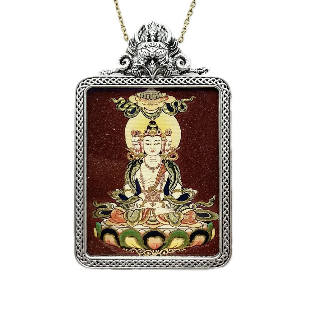 【藏古祥館】紫金砂大日如來唐卡B0148(紫金砂 大日如來 唐卡 生肖屬羊 猴)