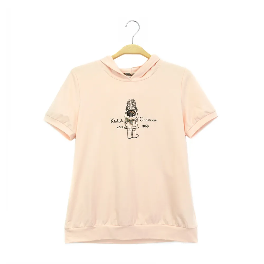 【Kinloch Anderson】女孩背包連帽短袖上衣 金安德森女裝(KA1183009 粉橙/藏青)