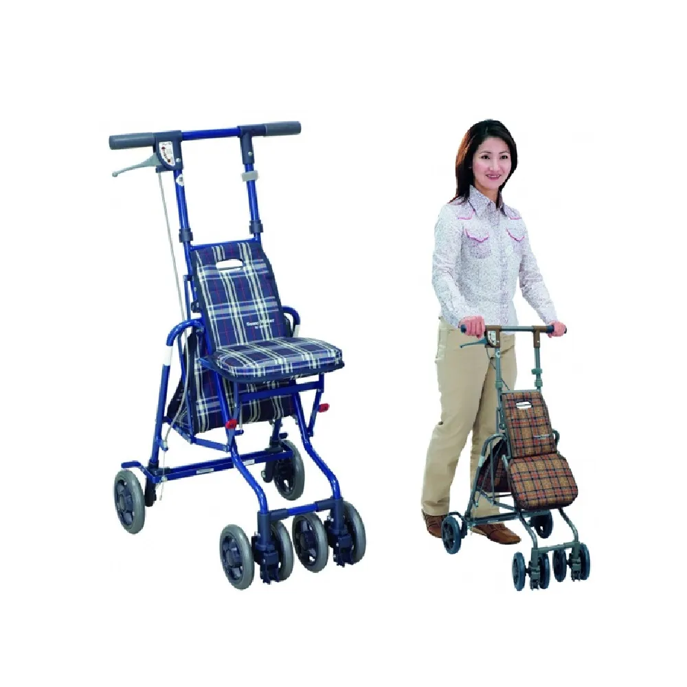 【海夫健康生活館】島製作所 機械式助行器 未滅菌 勝邦 SHIMA_SUNNY WALKER AW-SP 小型散步車(藍格)