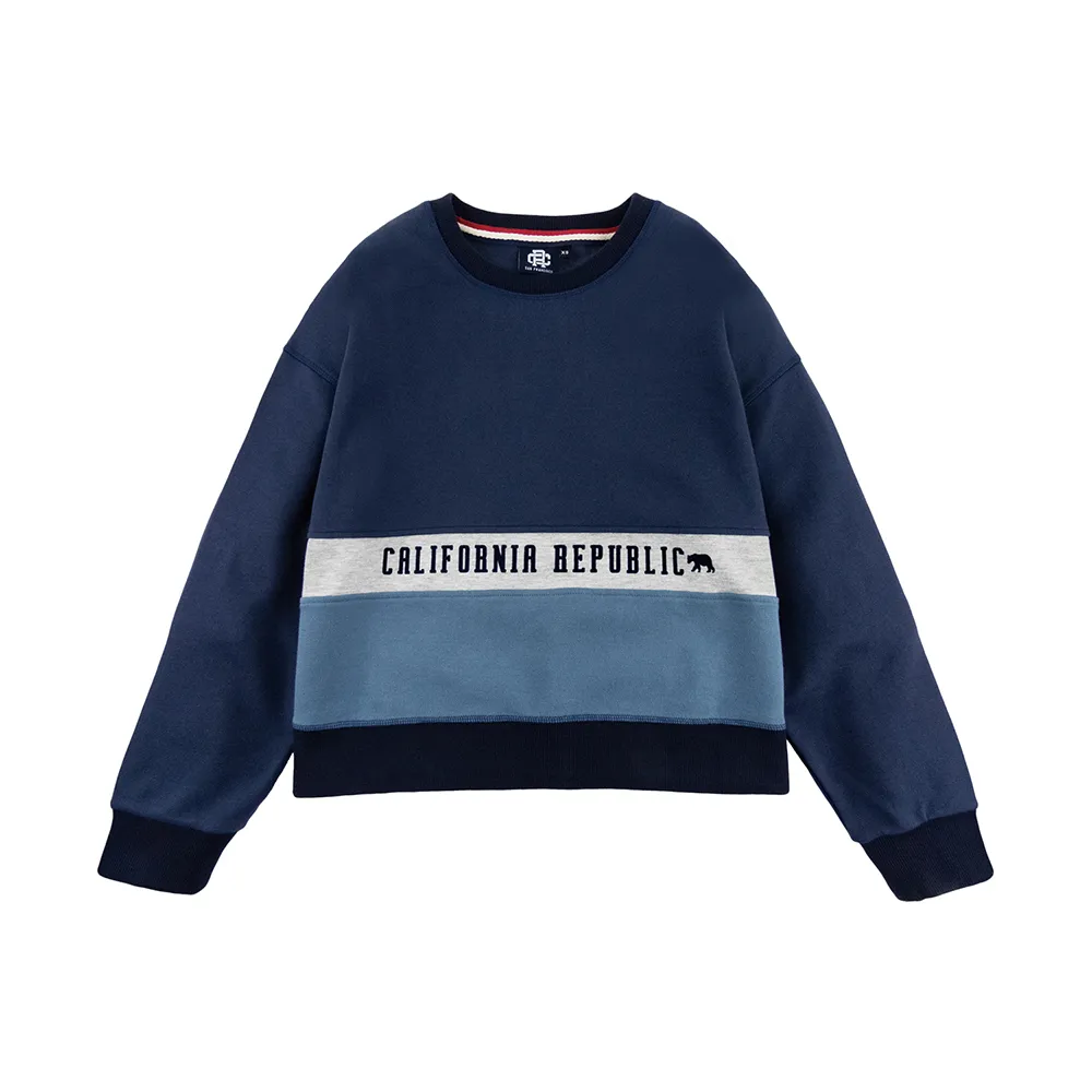 【California Republic】色塊拼接落肩短版大學TEE(女版)