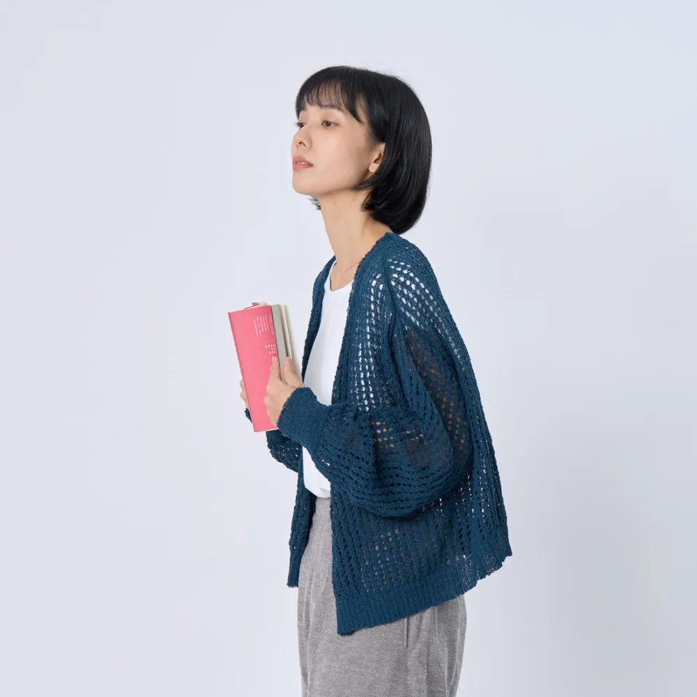 【so that’s me 好我】Ginne勾針挑洞開襟罩衫(黛綠)
