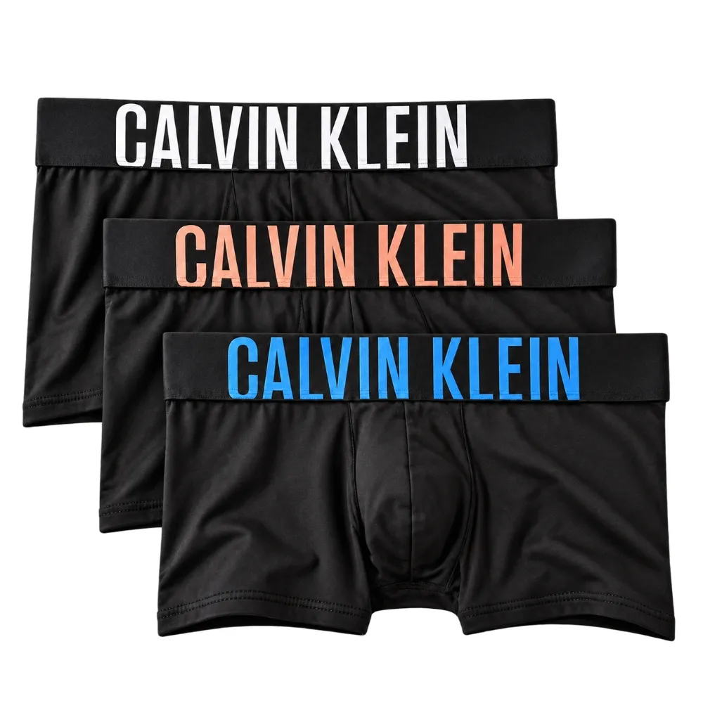 【CALVIN KLEIN】CK男內褲 Intense Power超細纖維寬版腰帶短版合身男四角褲 低腰四角褲 3件組(多款任選)