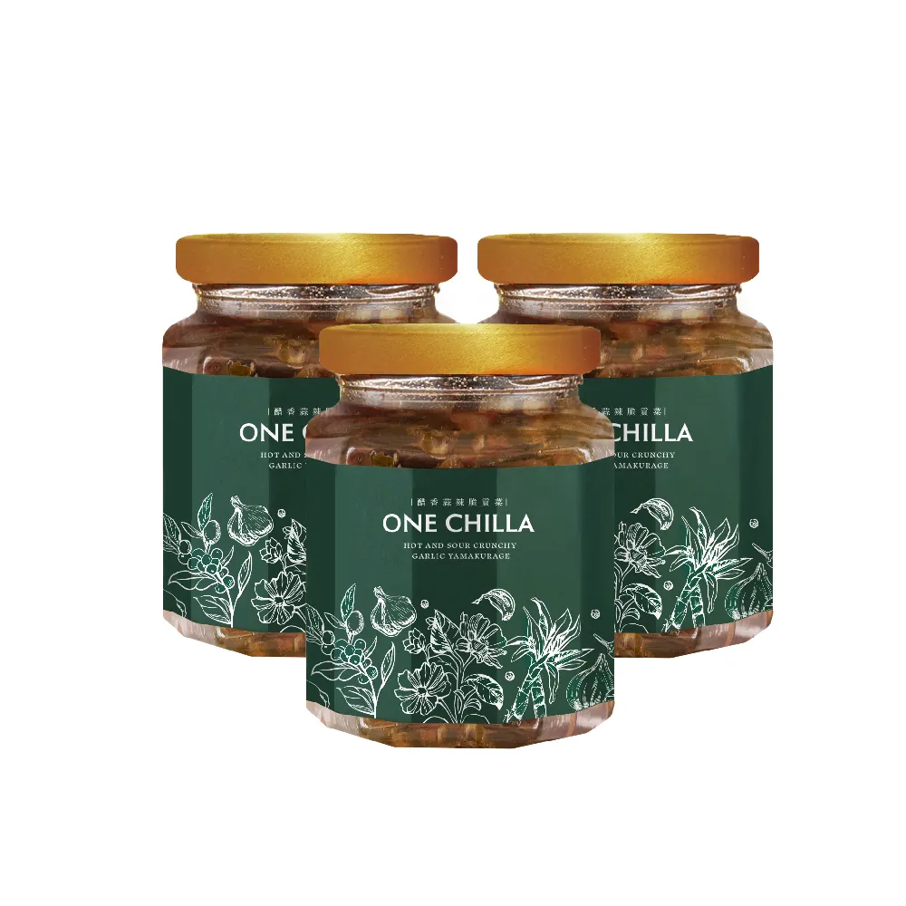 【ONE CHILLA】醋香蒜辣脆貢菜260g*3