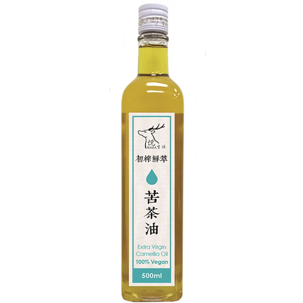 【悅•生活】極鮮 嘉義梅山三道過濾冷壓苦茶油王 ω-9 83% 500ml/瓶 四入組(大果 小果 可生飲 酸價0.05%)