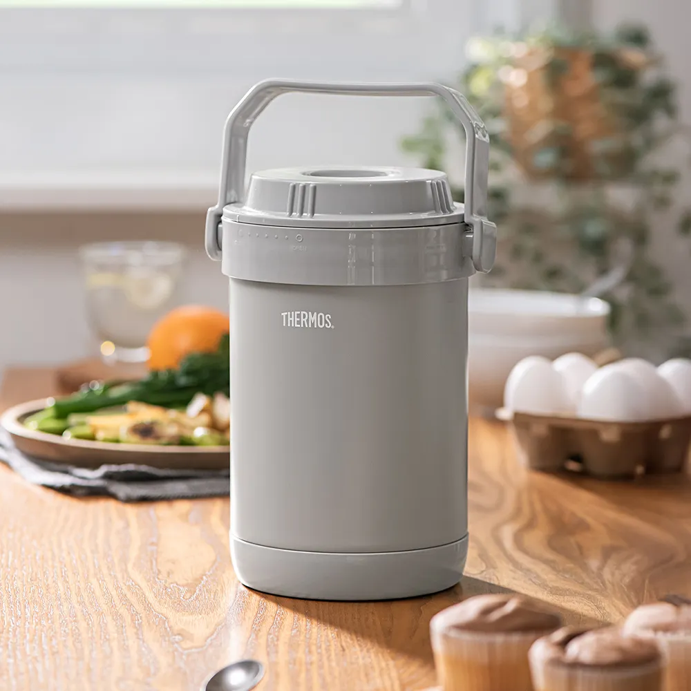 【THERMOS 膳魔師】幻影灰不鏽鋼真空燜燒提鍋1500ml(RPF-20-DGY)