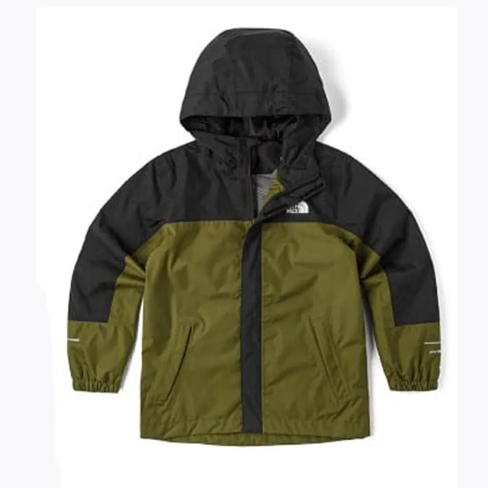 【The North Face】童/女 輕量防水透氣連帽休閒外套.防風夾克.機能性風衣.風雨衣(8A48-PIB 橄欖綠)