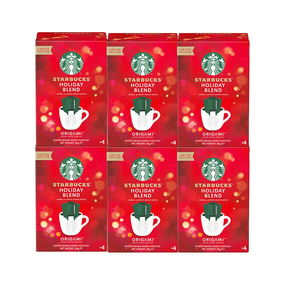 【STARBUCKS 星巴克】節日限定濾掛咖啡4入X6盒組