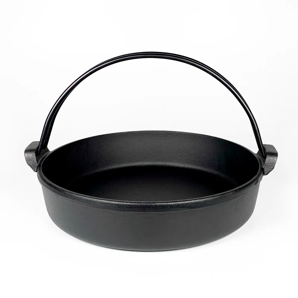 【福介商店】南部鐵器 日本鑄鐵鍋 IWACHU 岩鑄 提把鑄鐵壽喜燒 24cm IH爐可用鍋 平底鍋 提把鍋 煎餃