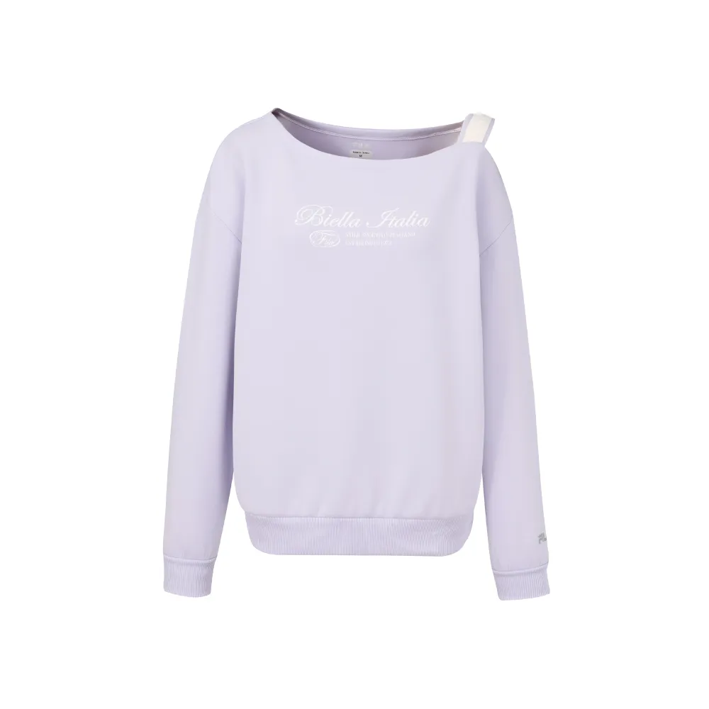 【FILA】女長袖圓領T恤-紫色 5TEA-5324-PL