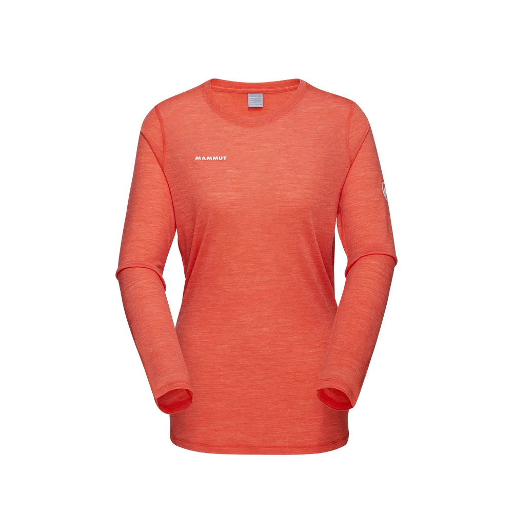 【Mammut 長毛象官方直營】Tree Wool FL Longsleeve AF 羊毛混紡快乾抗臭長袖T恤 蜜桃粉 女款 #1016-01710