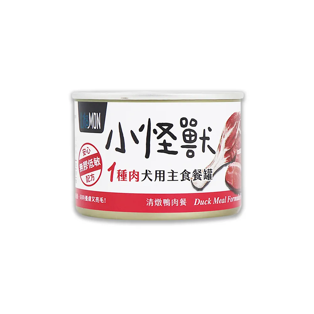 【怪獸部落】犬用1種肉無膠主食罐165gx12入-清燉鴨肉(狗主食罐 全齡適用)