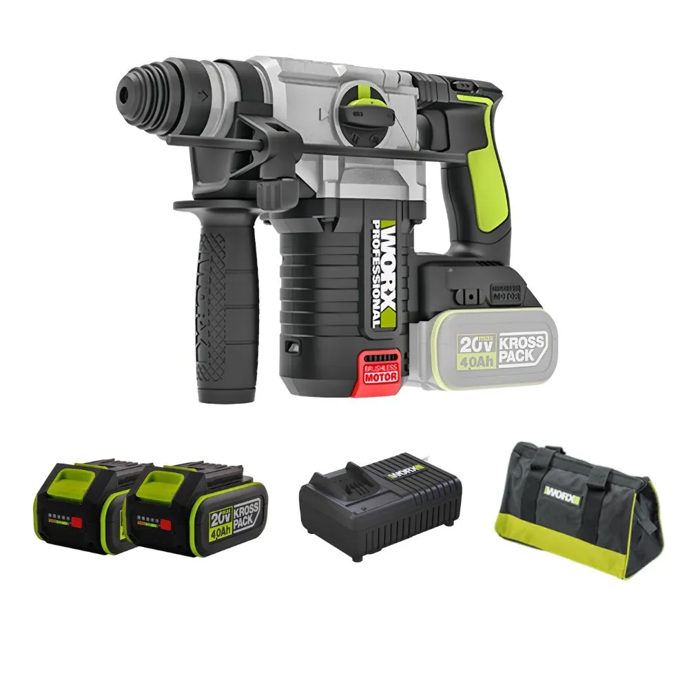 【WORX 威克士】20V 24mm 鋰電無刷免出力電錘 WU388.5(無刷 無碳 電錘 錘鑽 鋰電無碳三用電錘)
