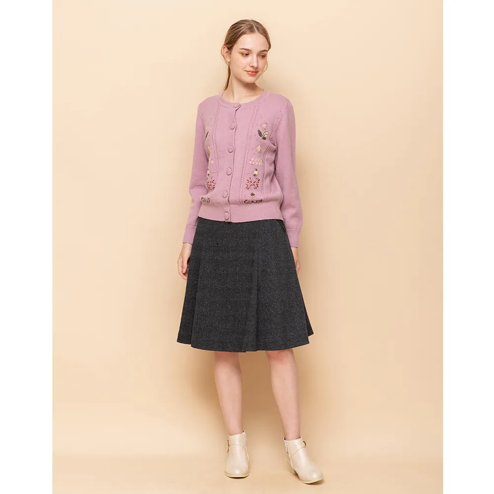 【perng yuh 芃諭名品】活力知感 毛料 格紋 六片裙(2024 AW Collection|3C秋冬新品上市)